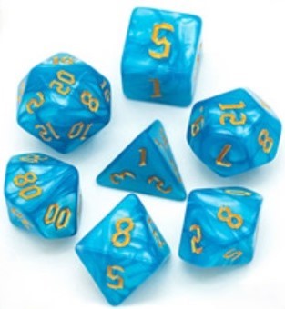Set de 7 dados Macaron - Azul (AC-BL36)